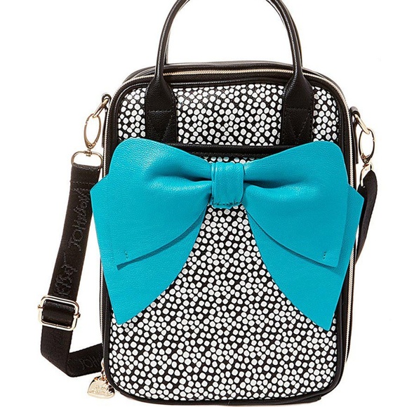 Betsey Johnson Handbags - Betsey Johnson BLUE BOW LUNCH TOTE